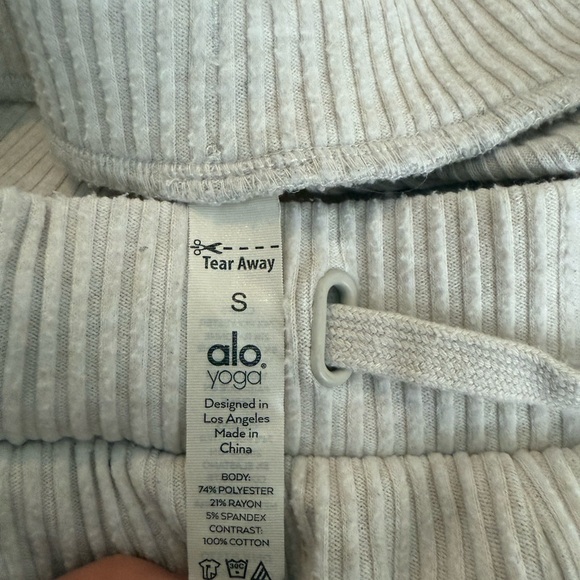 Alo Gray Ribbed Joggers - Picture 8 of 8